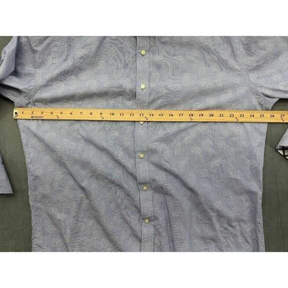 Thomas Dean Flip Cuff Button Up Shirt Multicolor Men's XL Long Sleeve Striped - Picture 8 of 9